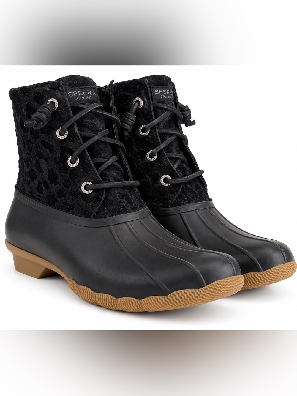 Sperry Black Winter Duck Booties